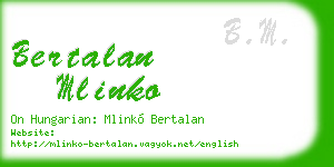 bertalan mlinko business card